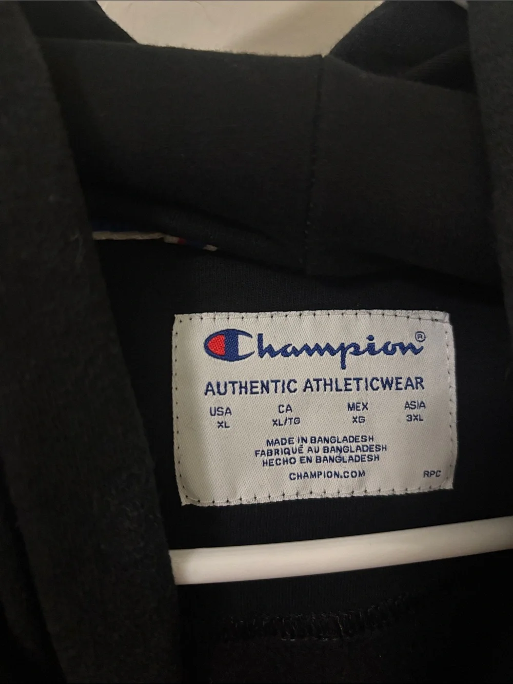 Champion Black Hoodie with Olive Accent Logo